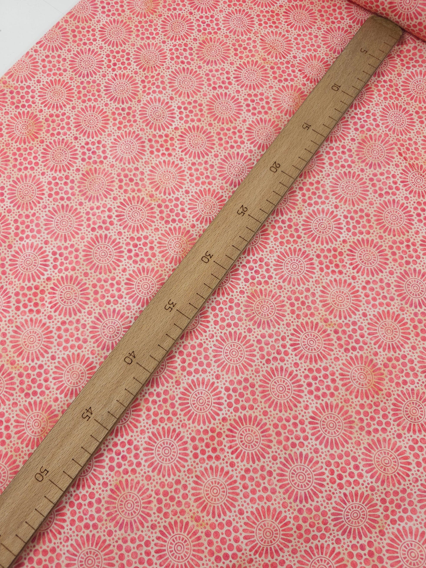 Pinky Coral Abstract Petal Spot 100% Cotton