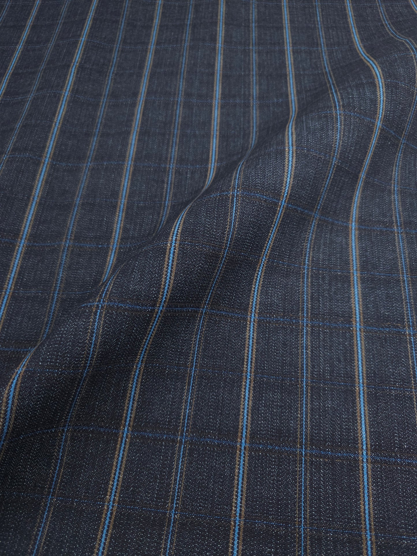 Dark Navy/Blue Retro Square Check Denim