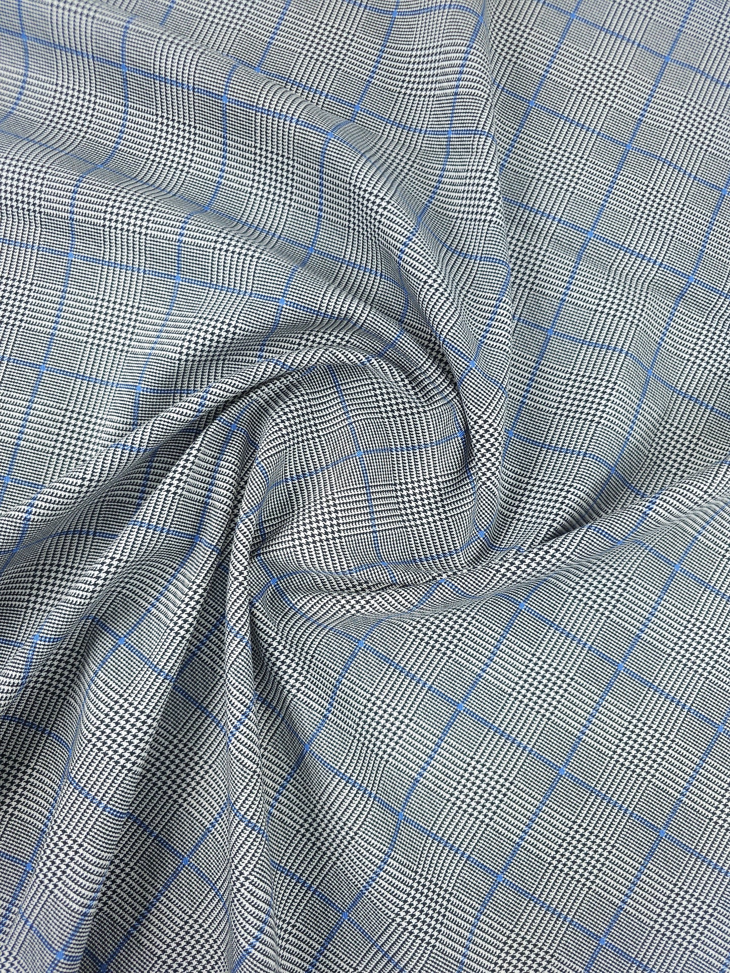 Black/Blue Dogtooth Tartan Denim