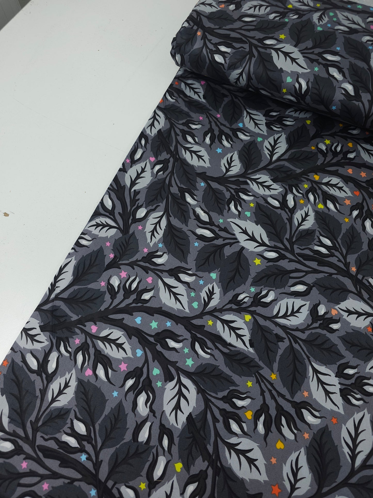 *PRE ORDER* Carbon Grey Nip In The Bud Graywork Cotton Sateen 106" - Tula Pink *EXTRA WIDE*
