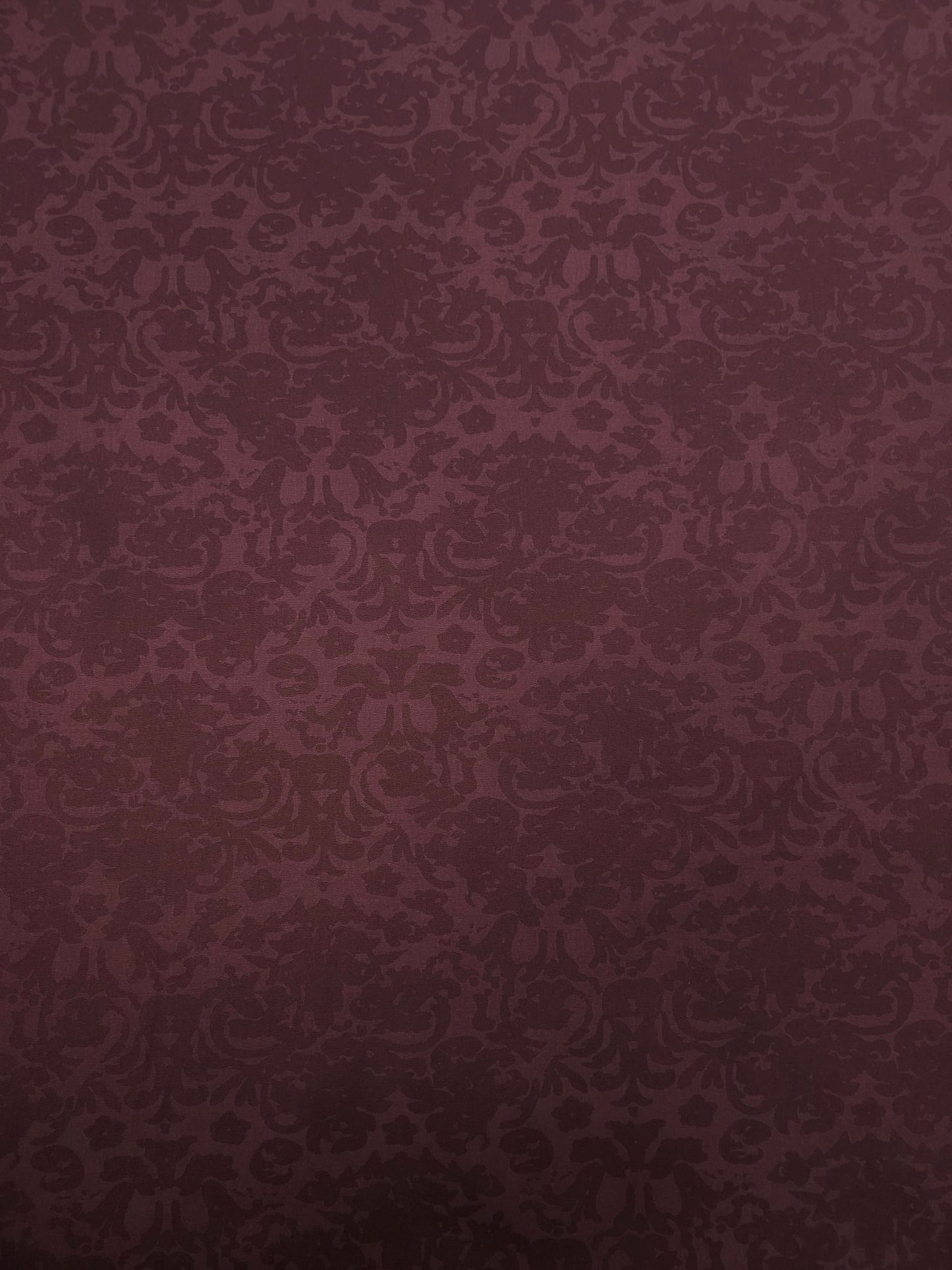 Burgundy Damask Brushed Cotton Twill