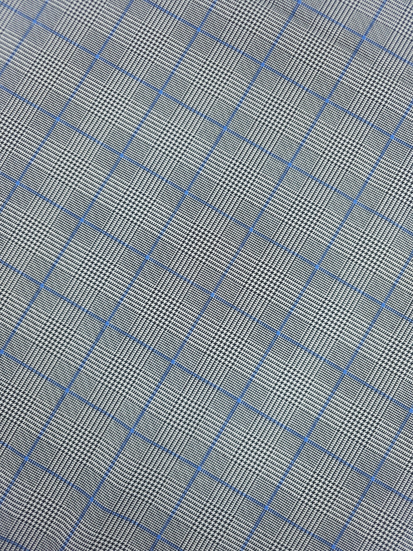 Black/Blue Dogtooth Tartan Denim