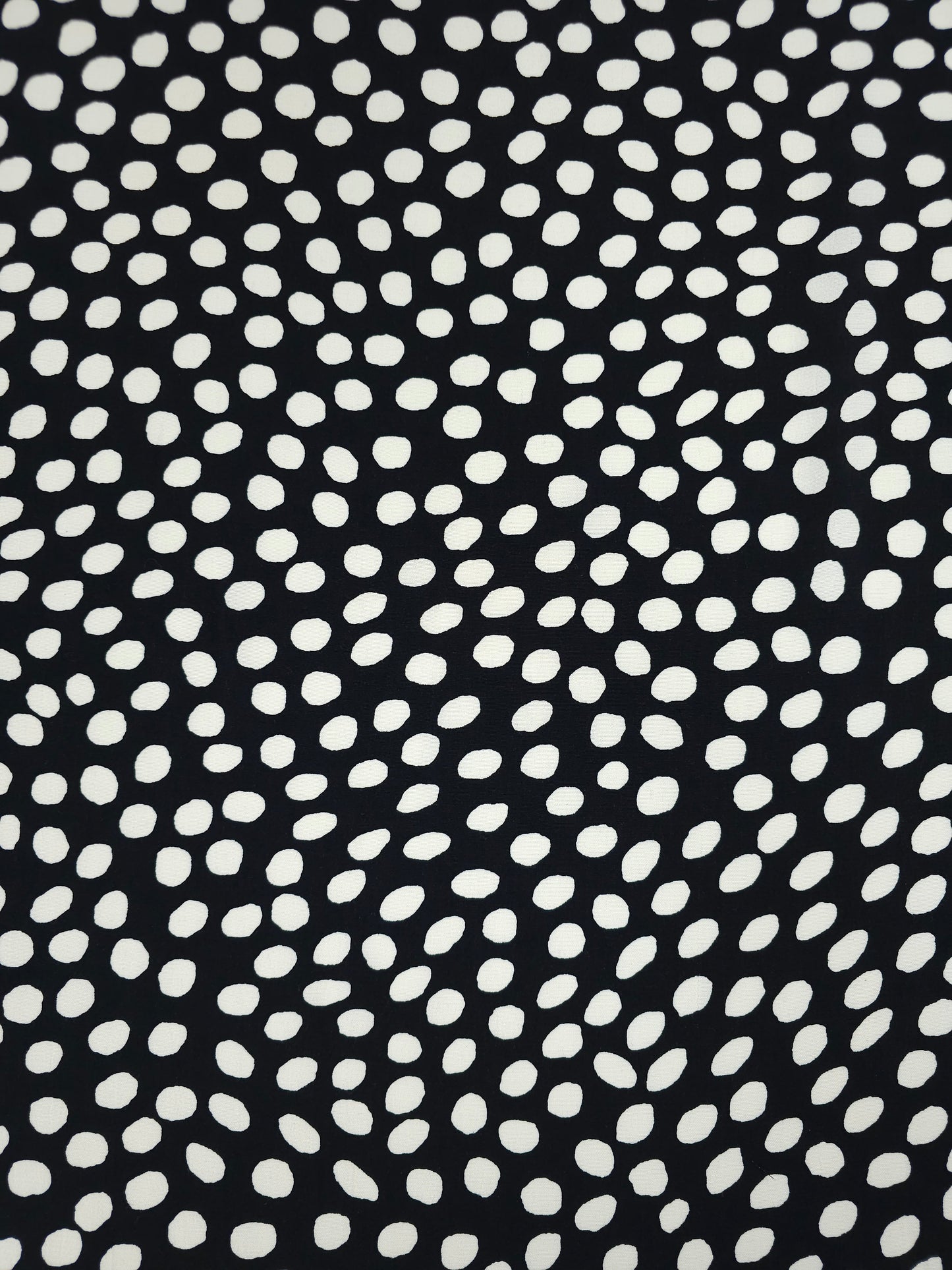 Black/Ivory Irregular Polka Spot Viscose Crepe