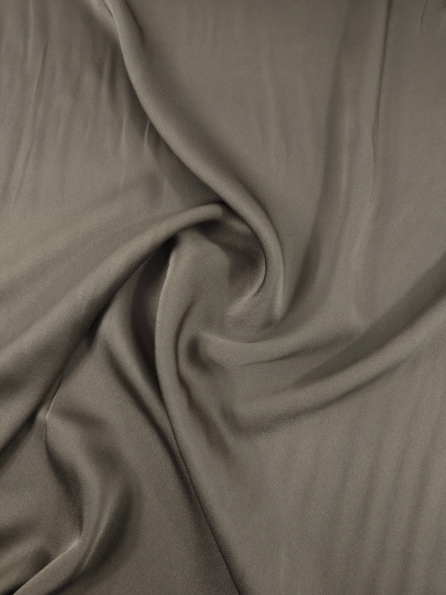 Taupe Washed Crinkle Matte Satin