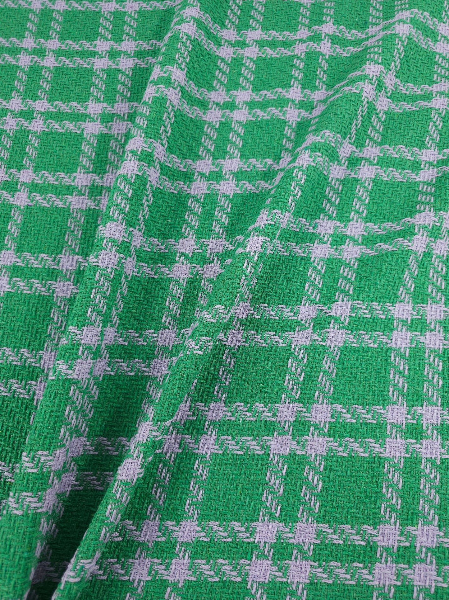 Green/Lilac Tartan Boucle