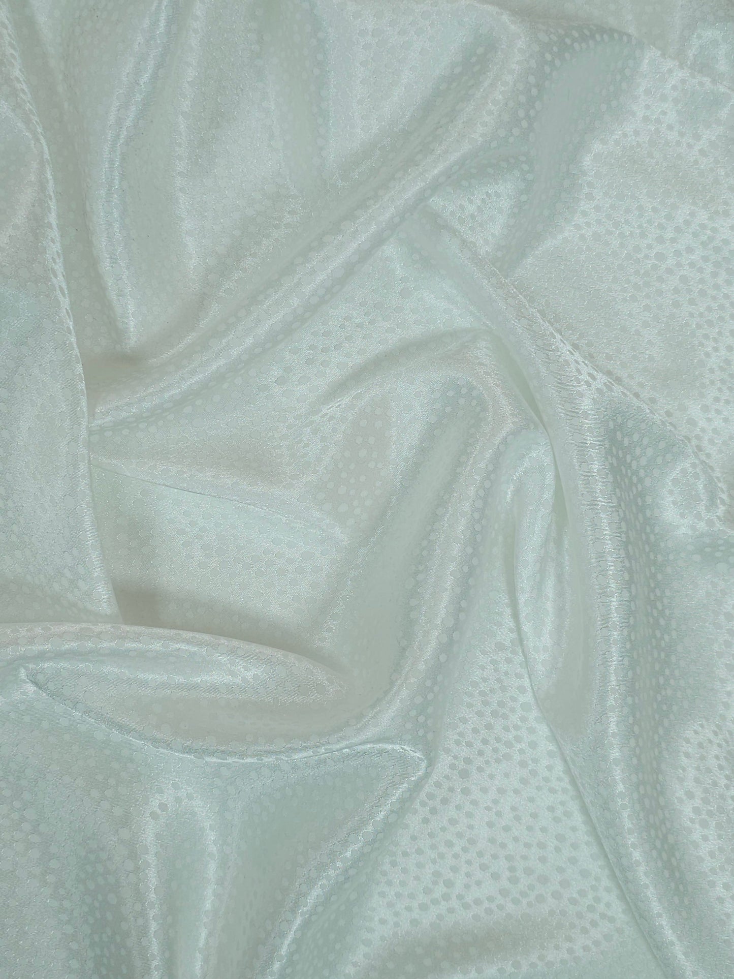 Ivory Polka Satin Jacquard