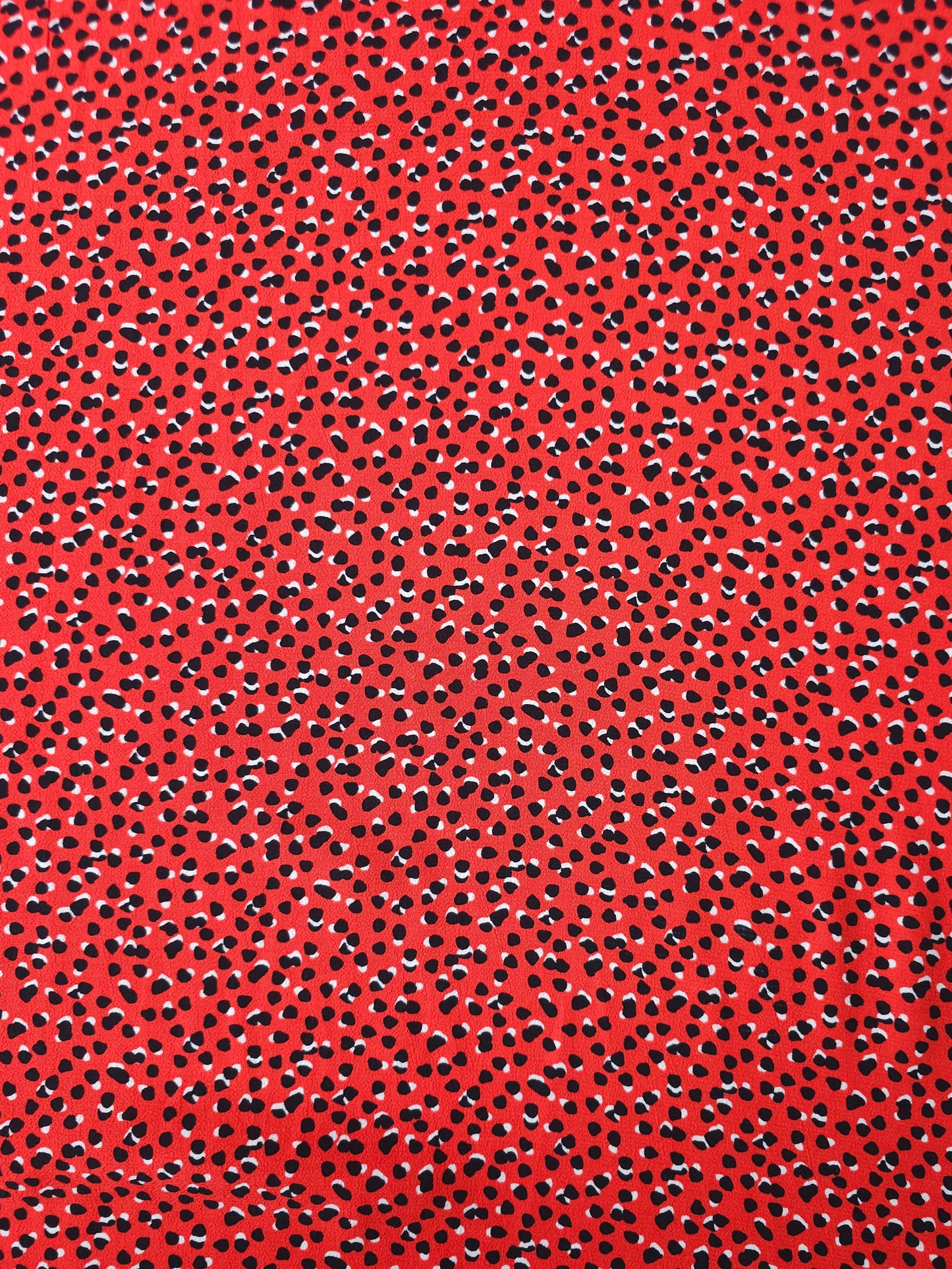Red Irregular Spot Viscose Crepe