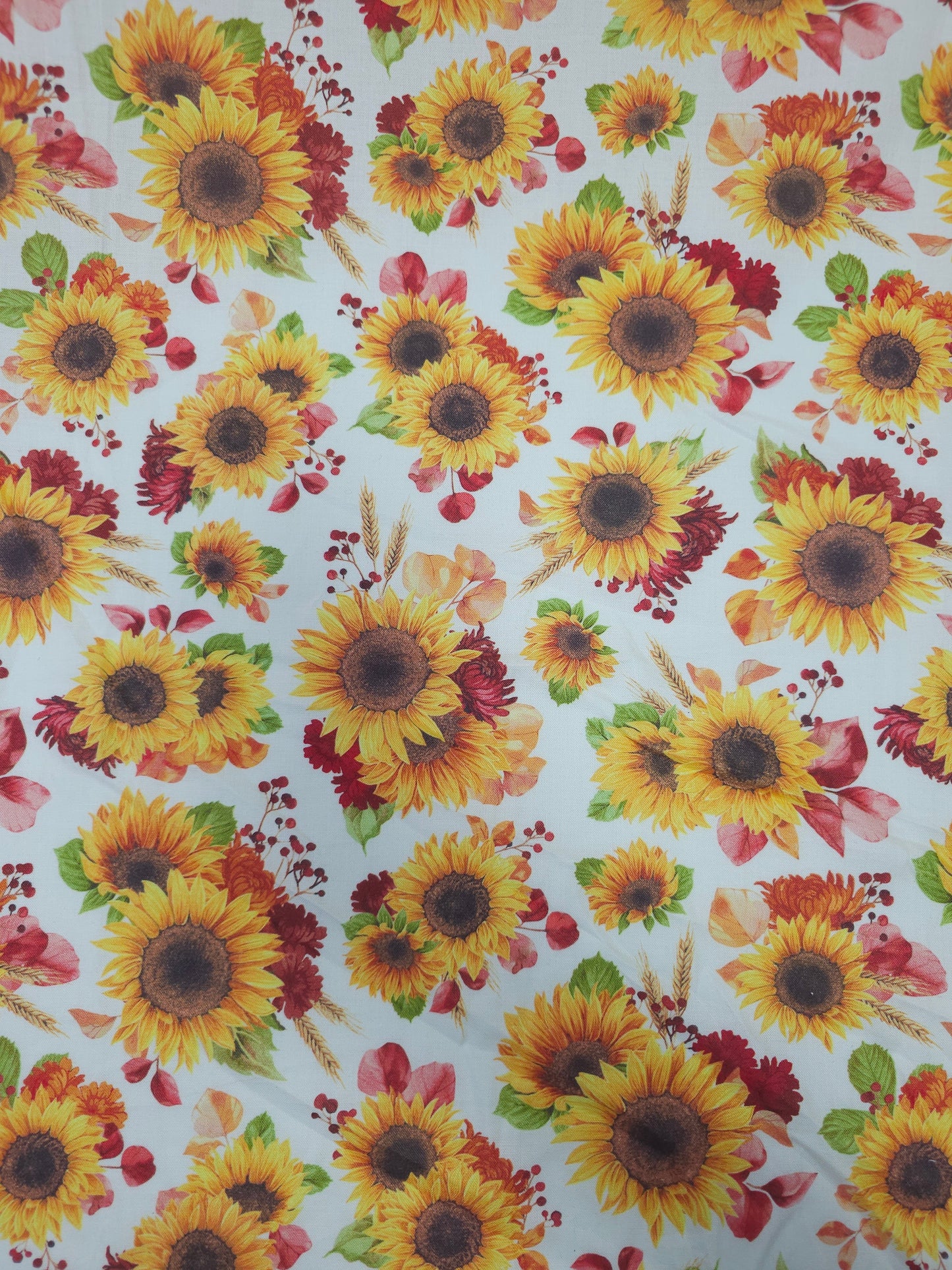Vintage Sunflower 100% Cotton