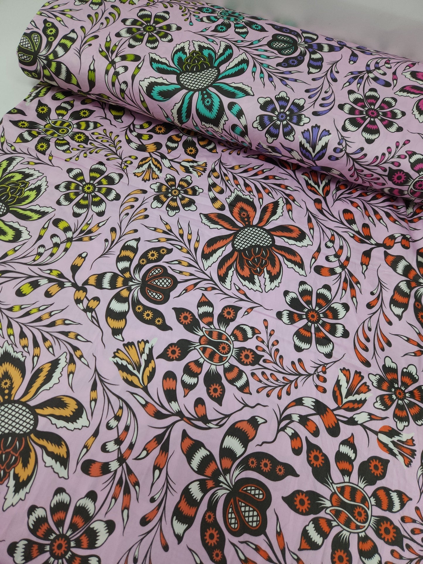 Lilac Pink Free Spirit Floral Cotton Sateen 108" - Tula Pink (Various Sizes)