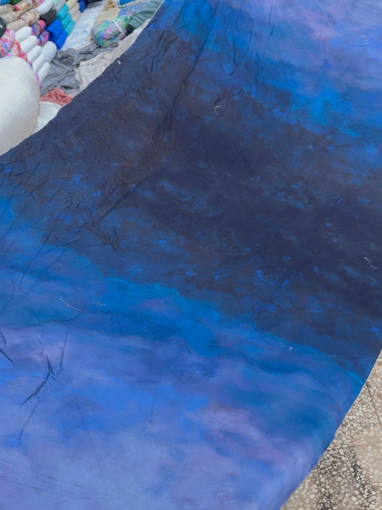 Midnight Blue/Purple Tie Dye 100% Cotton 106" - Robert Kaufman *EXTRA WIDE*