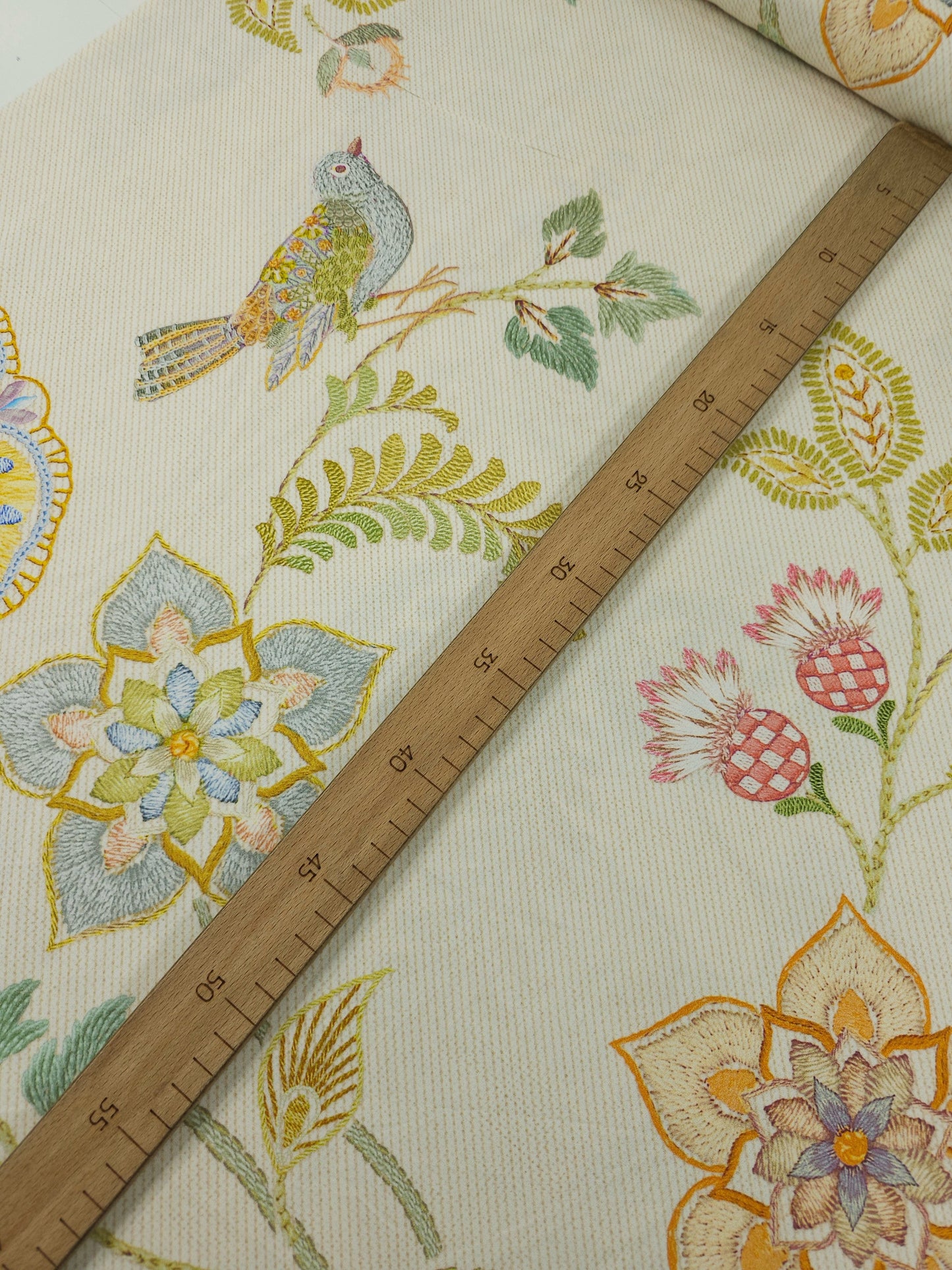 Beige Crochet Look Floral 100% Cotton 106" *EXTRA WIDE*