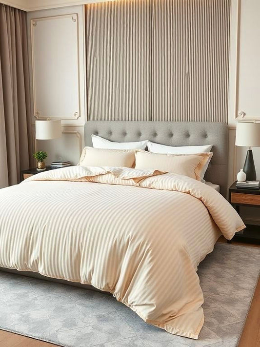 Peach Stripe | Duvet Set | 100% Cotton Sateen *READ DESCRIPTION*