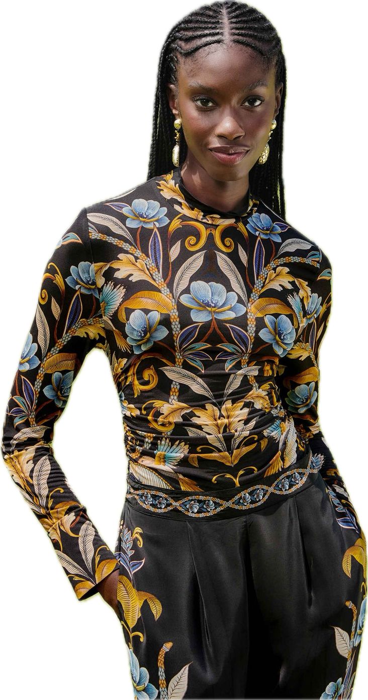 Majestic Bird Floral Slinky Rayon Jersey *FARM RIO*