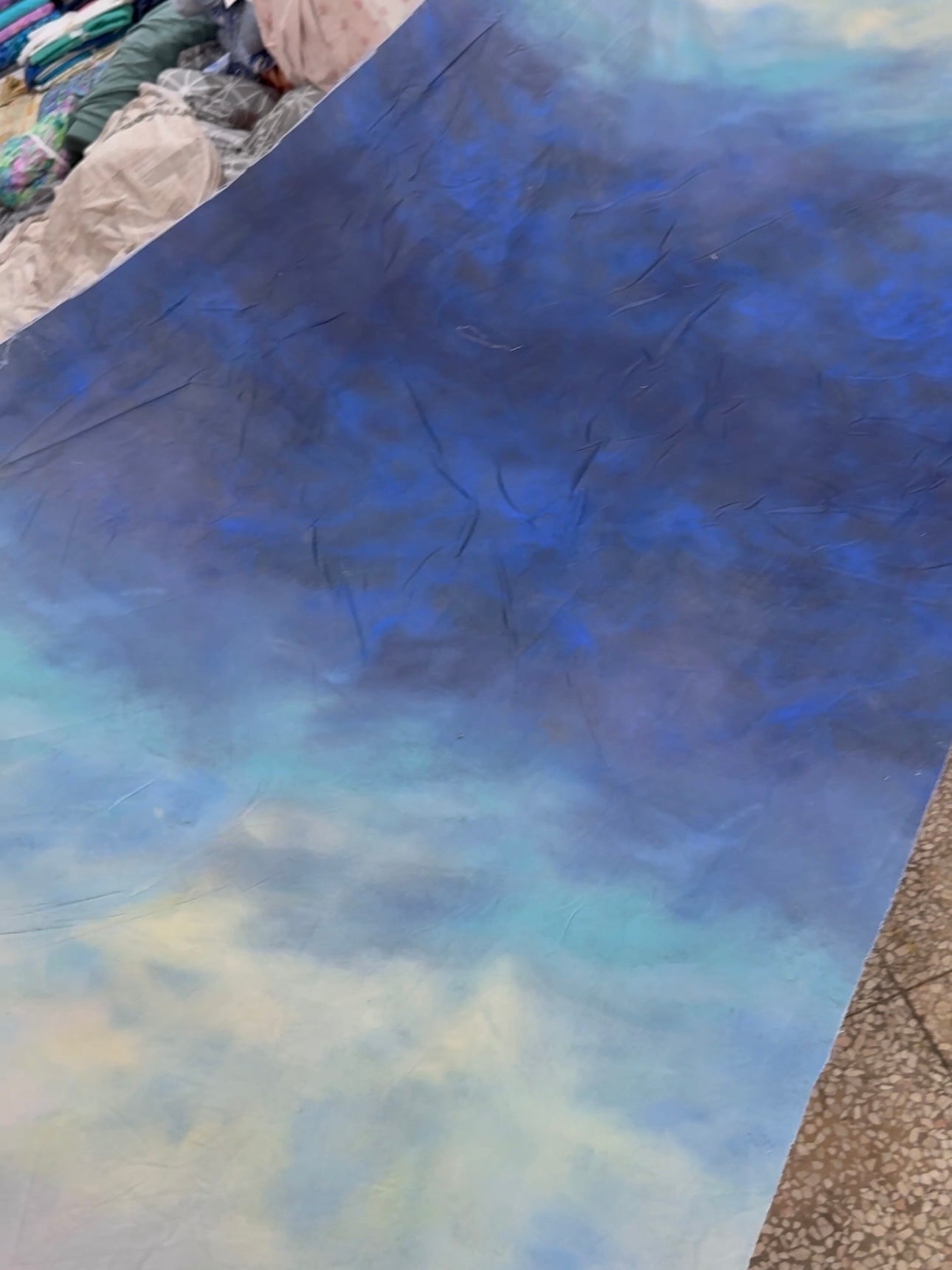 Light/Dark Blue Tie Dye 100% Cotton 106" - Robert Kaufman *EXTRA WIDE*