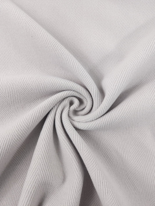 Light Grey Herringbone Virgin Wool