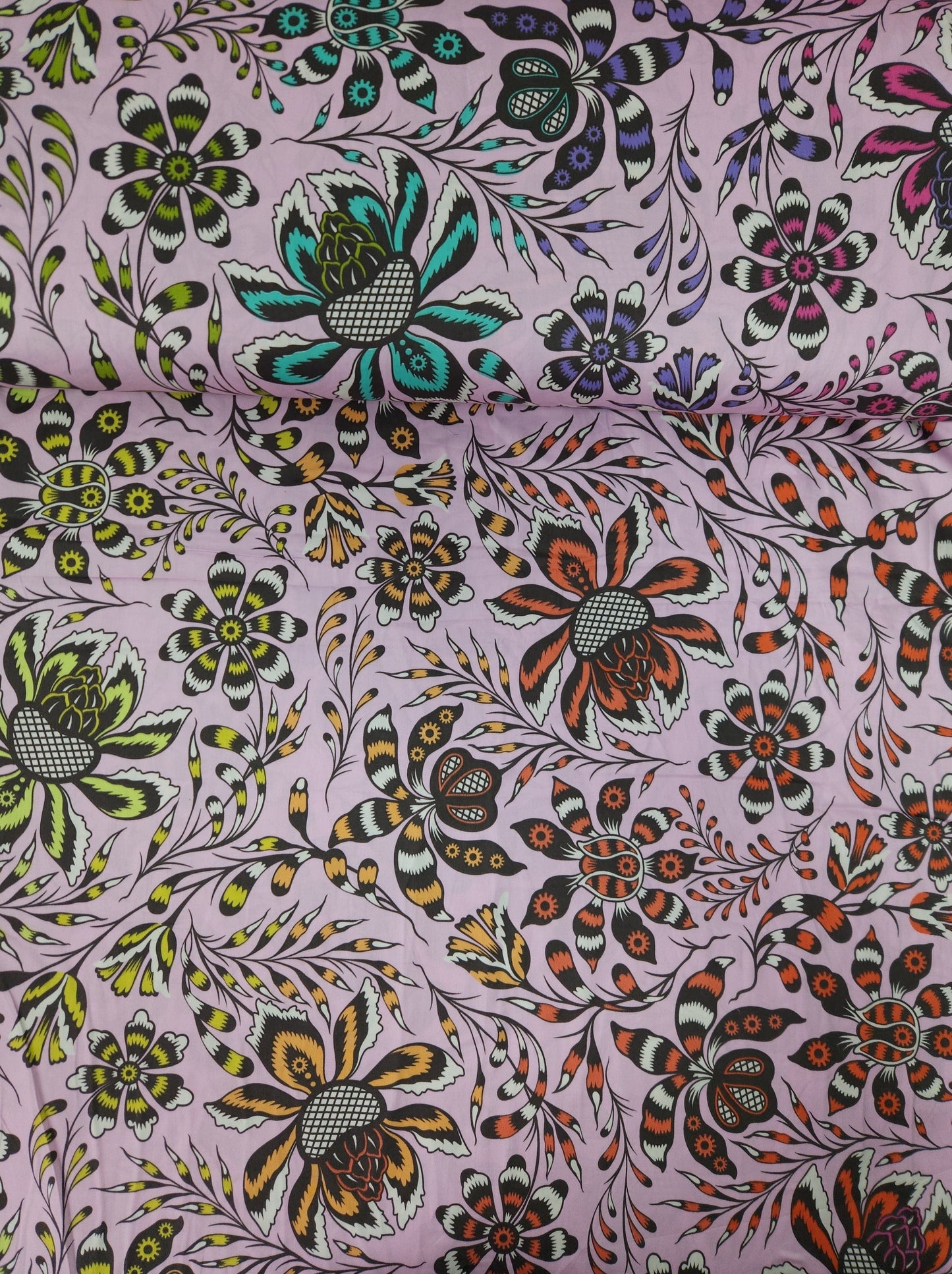 Lilac Pink Free Spirit Floral Cotton Sateen 108" - Tula Pink (Various Sizes)