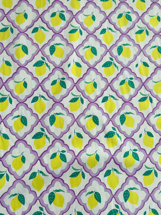 Lemon Tile Cotton Poplin