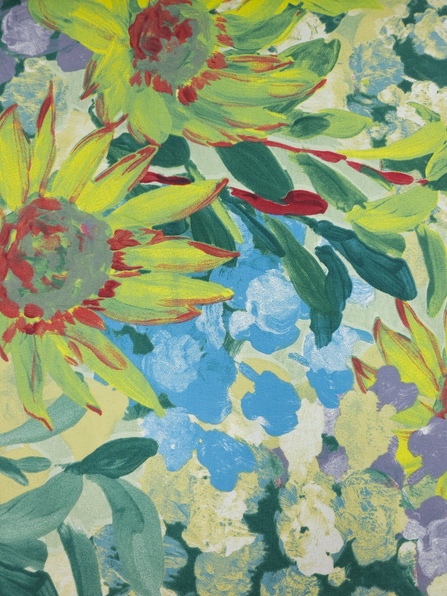 Sunflower Watercolour Floral 100% Cotton 102" *EXTRA WIDE*