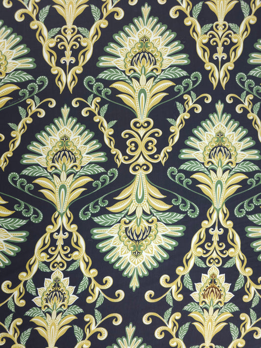 Navy Damask Opulence Slinky Rayon Jersey *FARM RIO*