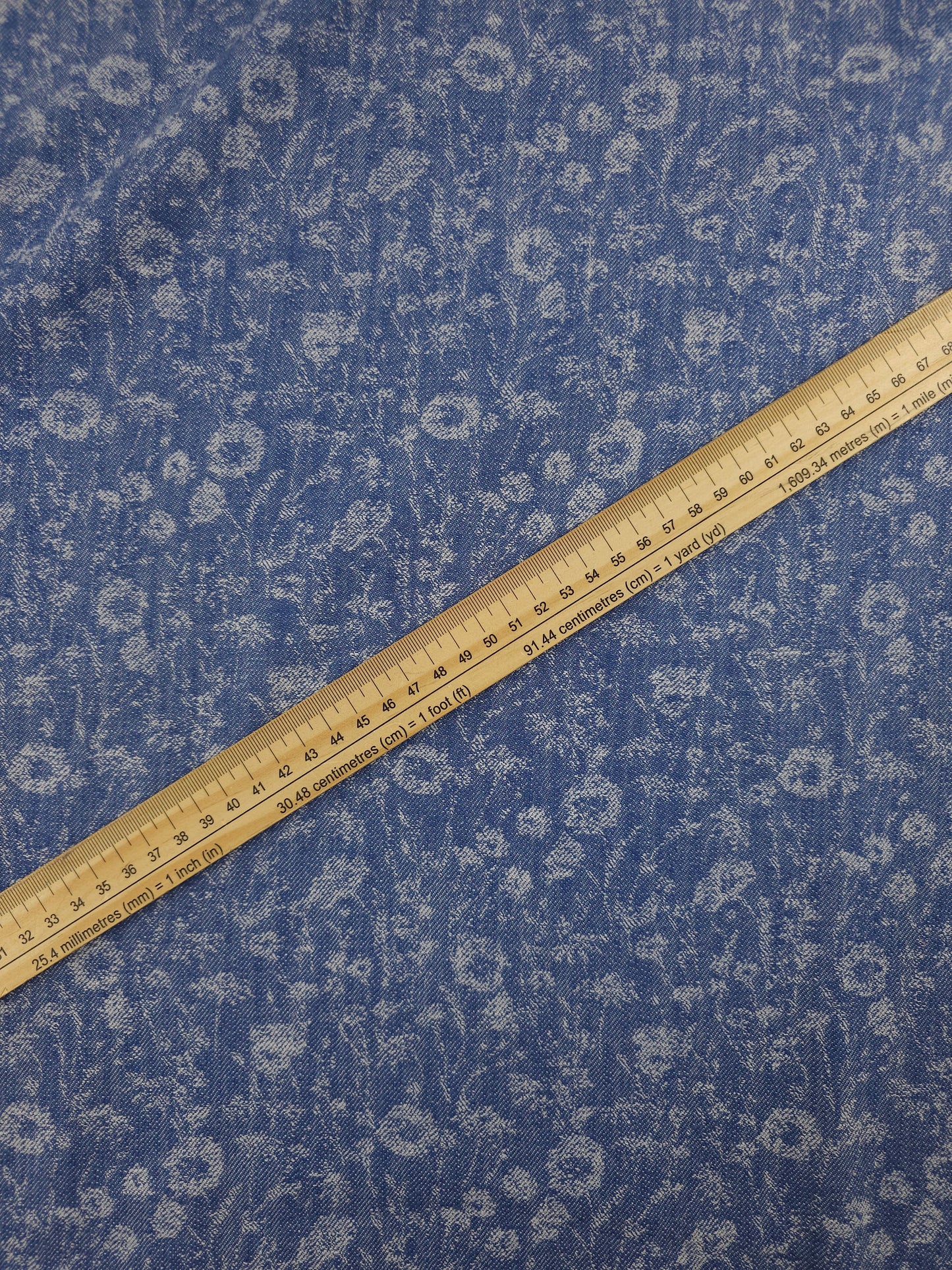 Floral Jacquard Cotton Mix Chambray