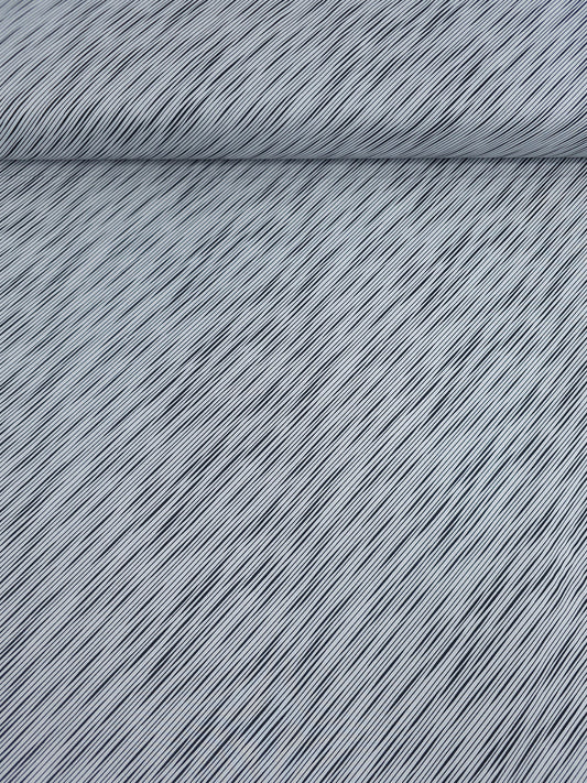 Black/White Diagonal Stripe 100% Cotton 55”