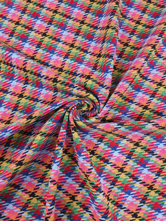 Multicolour Tartan Check Boucle