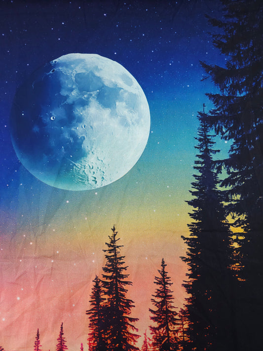 Full Moon Northern Lights Forest - 75cm Panel