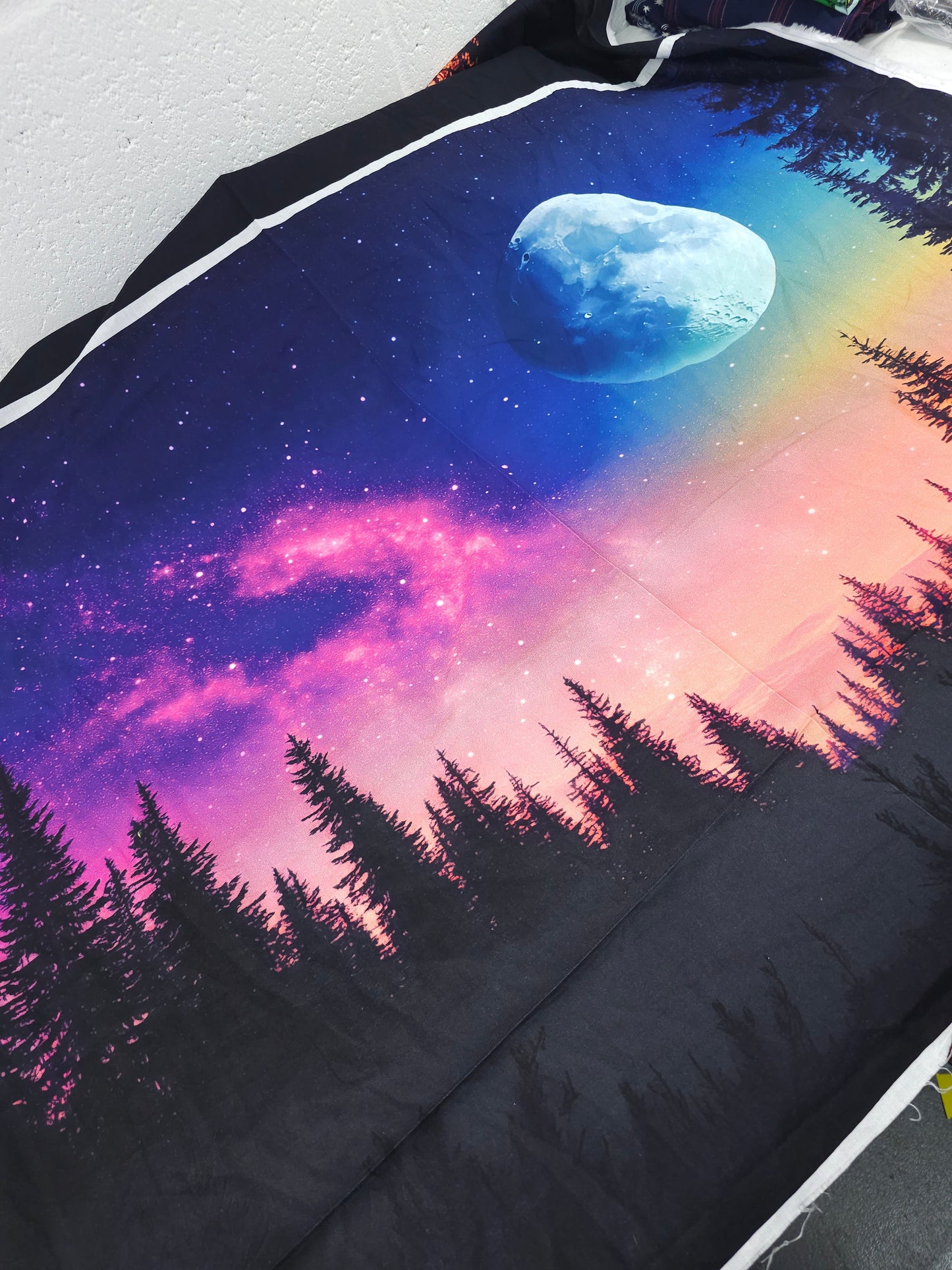 Full Moon Northern Lights Forest - 75cm Panel