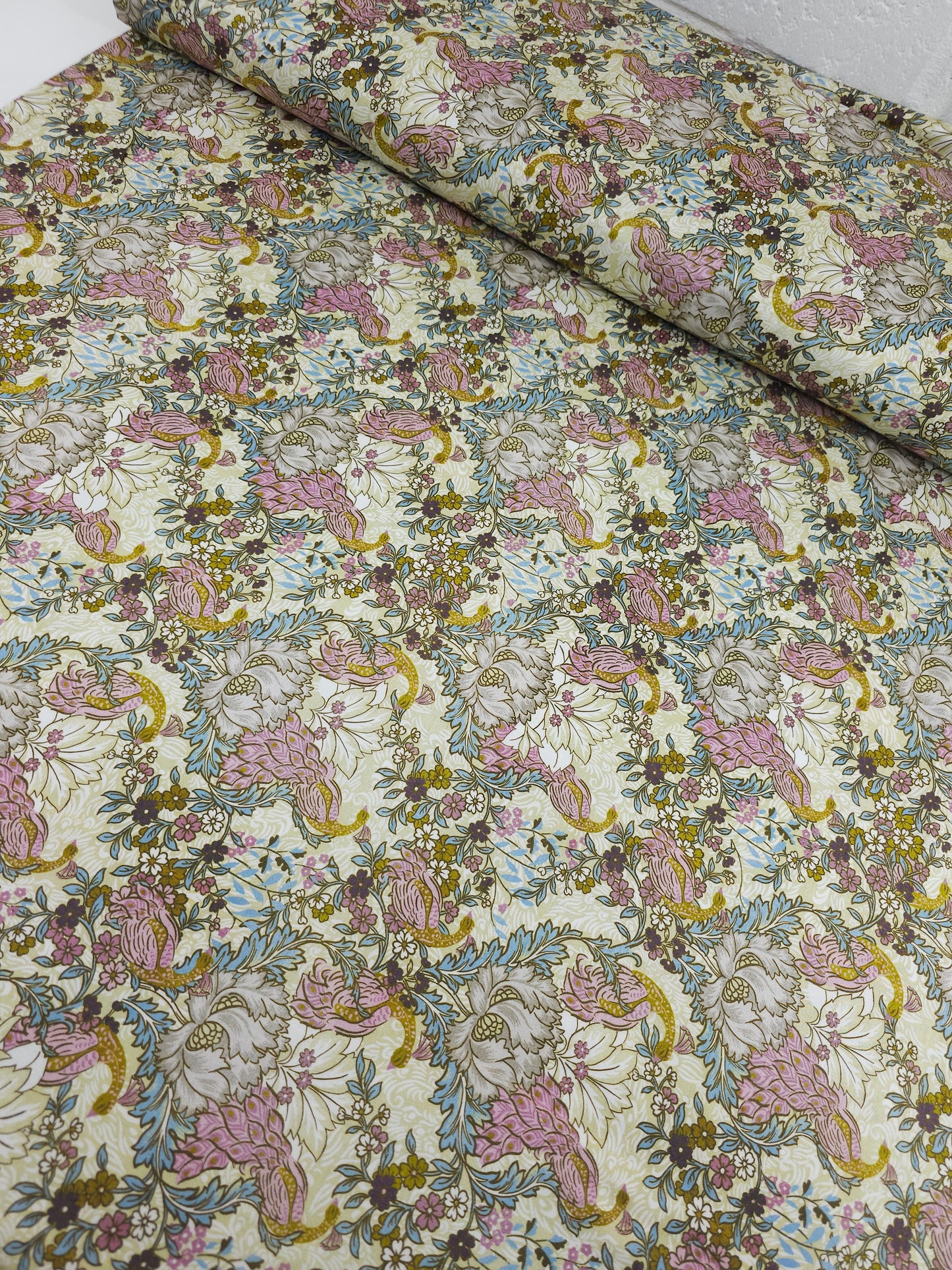 Vintage Majestic Peacock Floral 100% Cotton 118” *EXTRA WIDE*