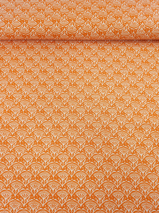 Orange Petal Scallop Lightweight Canvas Cotton
