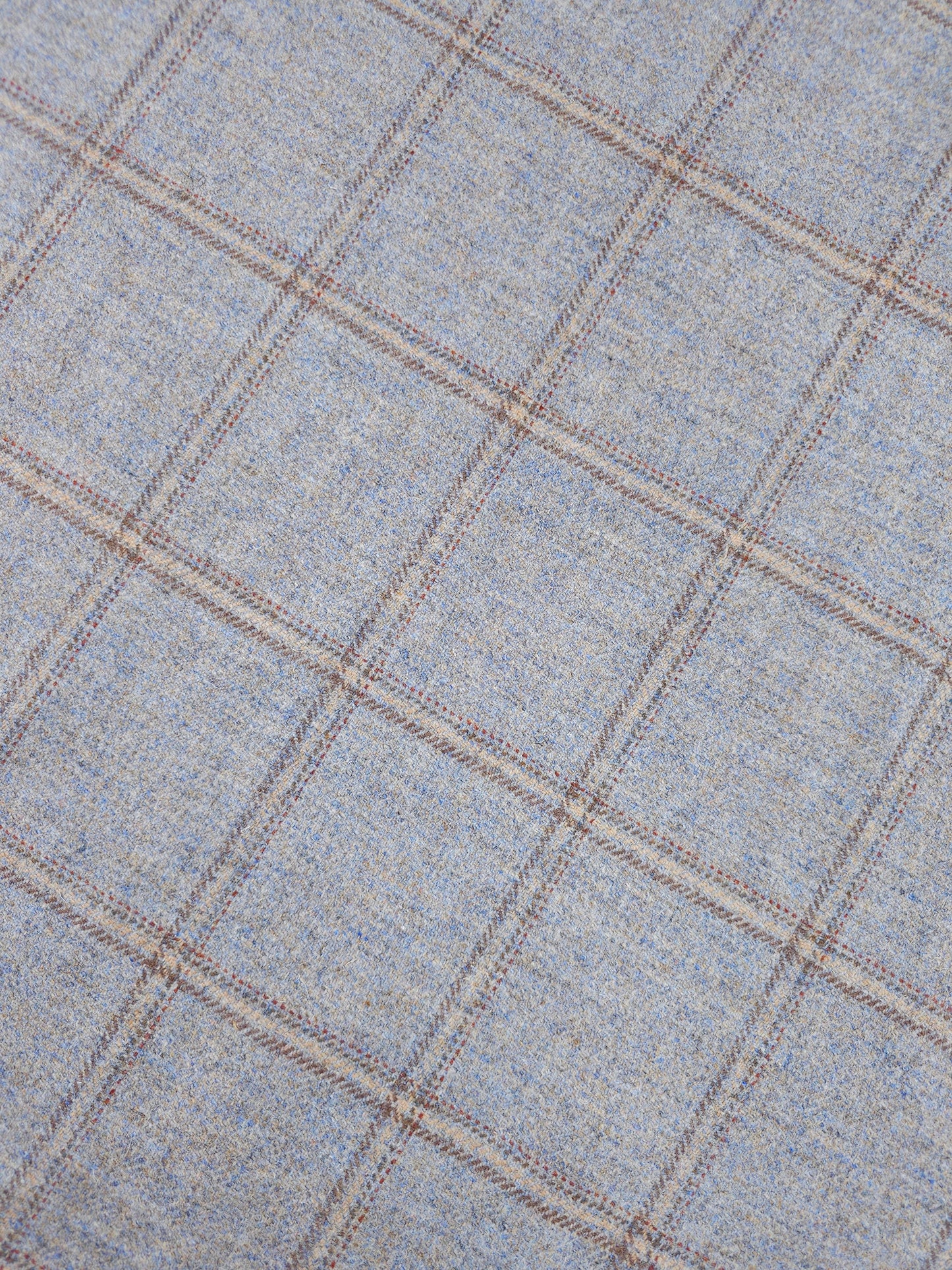 Powder Blue/Beige Speckle Square Check Soft 100% Wool *ABRAHAM MOON*