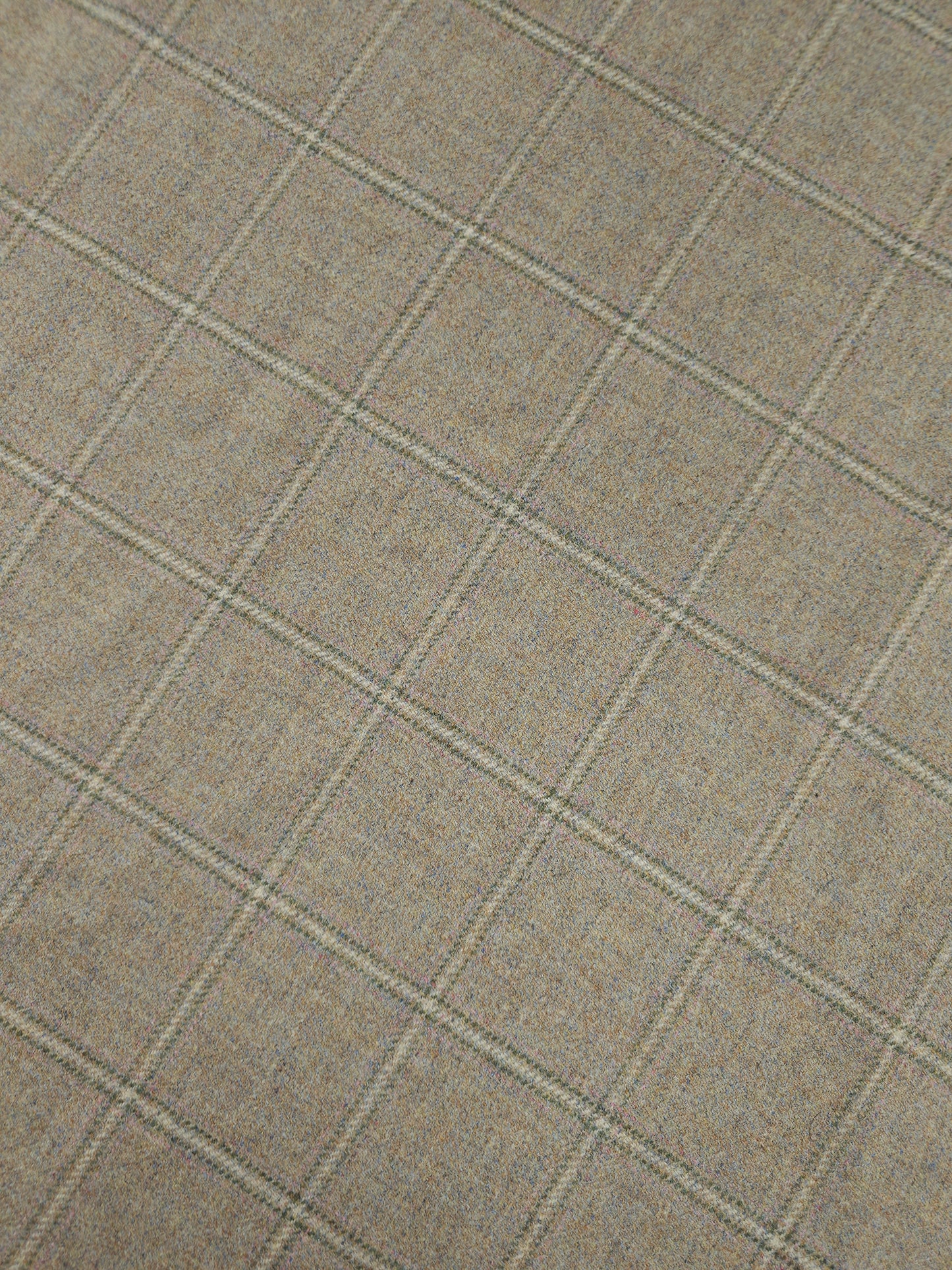 Beige/Multicolour Speckle Square Check Soft 100% Wool *ABRAHAM MOON*