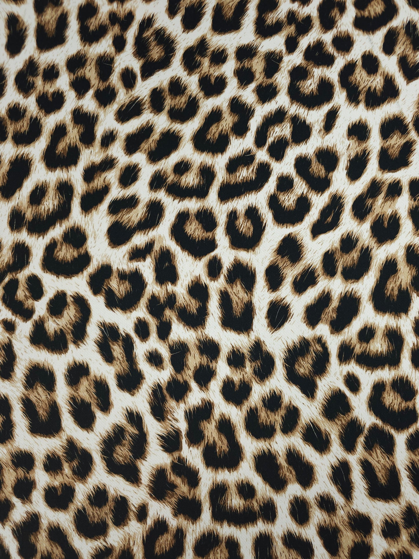 White/Tan Leopard Denim