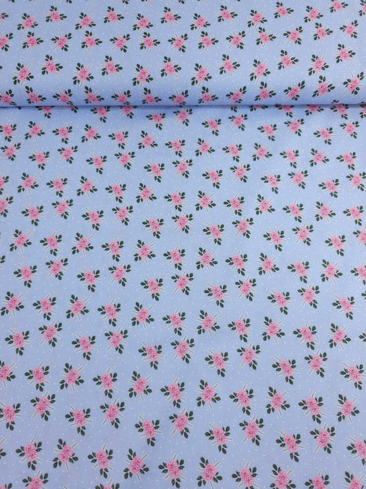 Ditsy Hydrangea Pair Floral 100% Cotton 55”