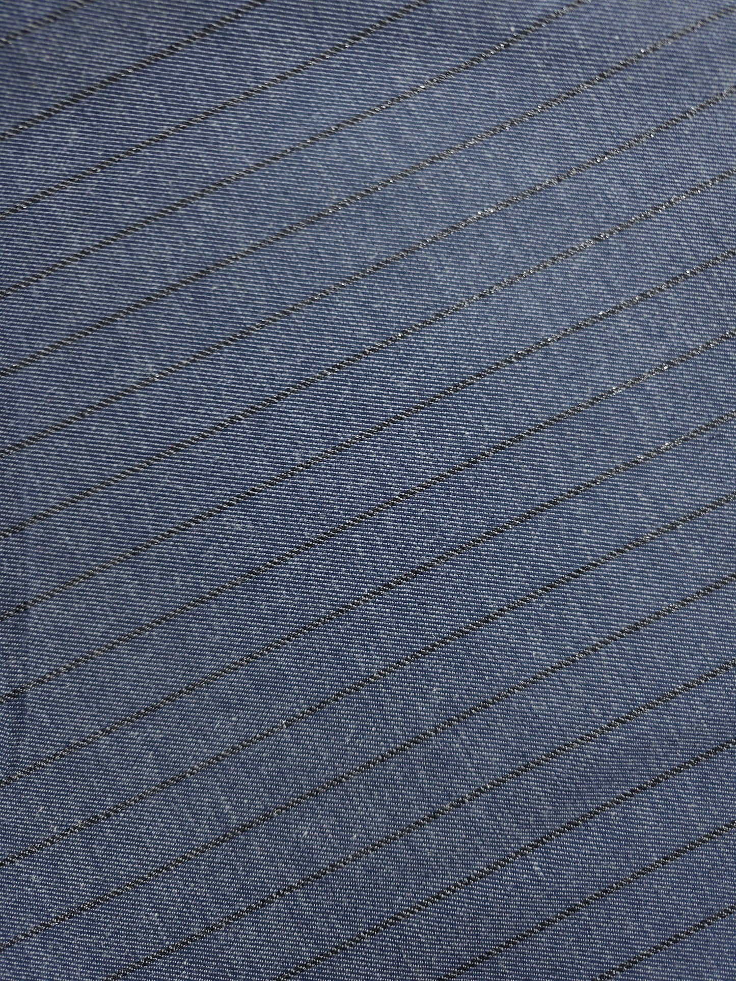 Blue/Grey Pinstripe Dressmaking Denim