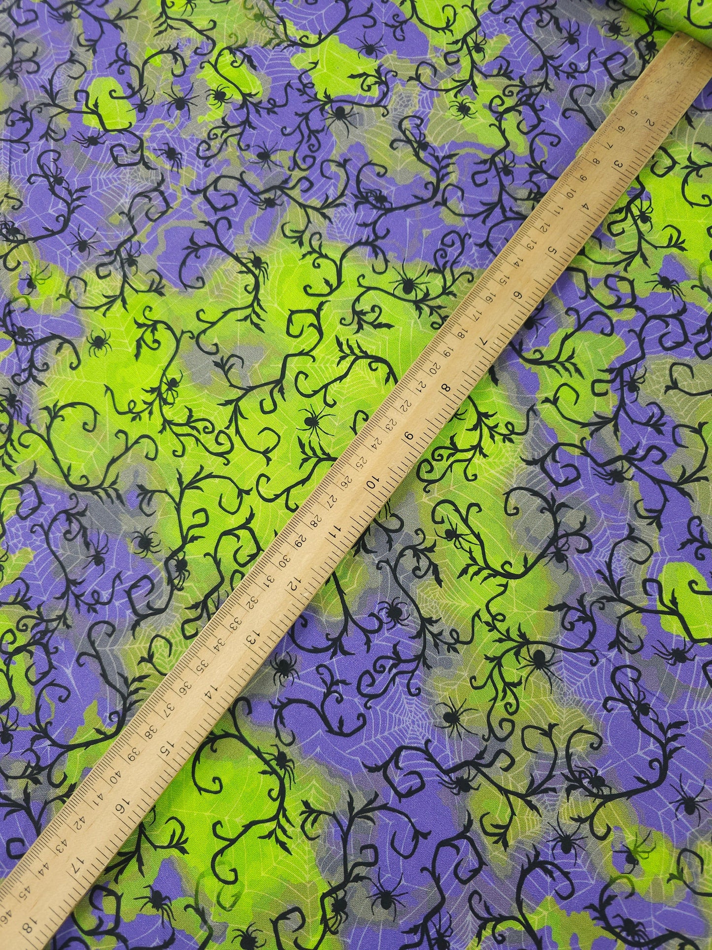 Lime/Purple Spider Web 100% Cotton