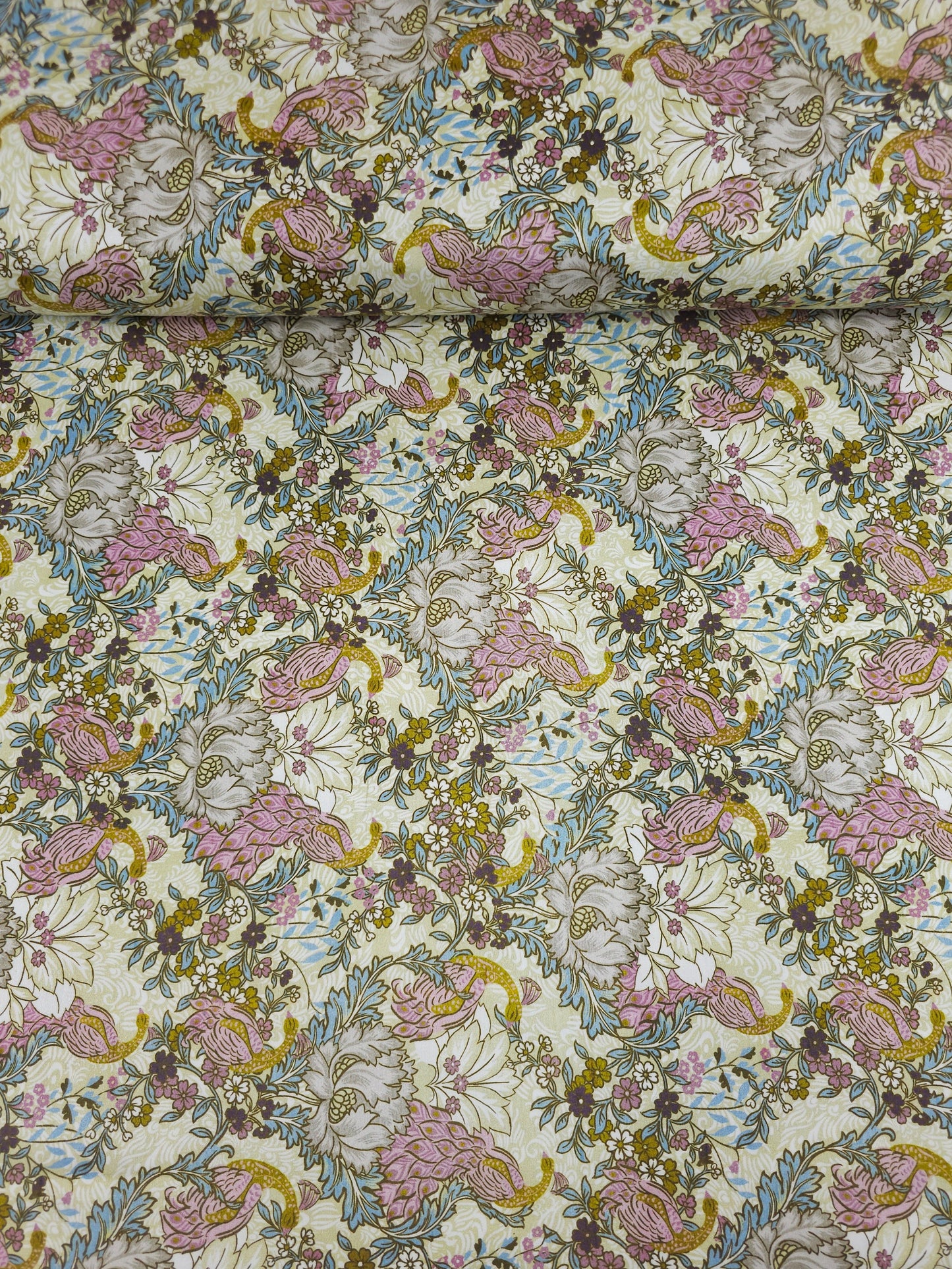 Vintage Majestic Peacock Floral 100% Cotton 118” *EXTRA WIDE*