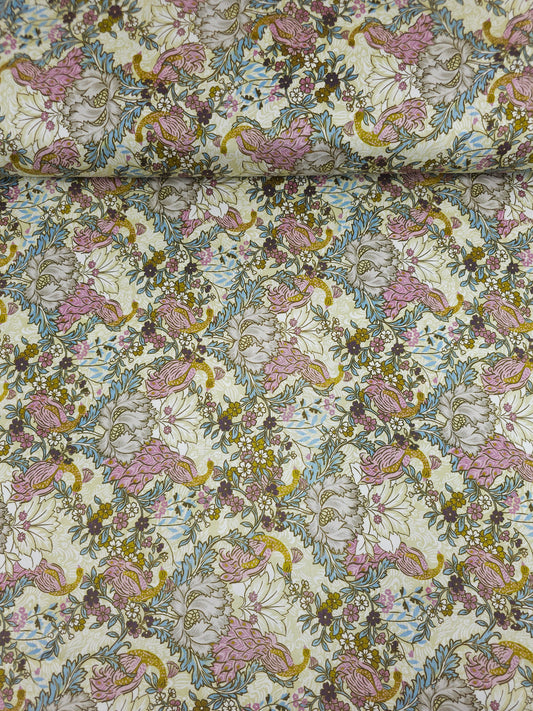 Vintage Majestic Peacock Floral 100% Cotton 118” *EXTRA WIDE*