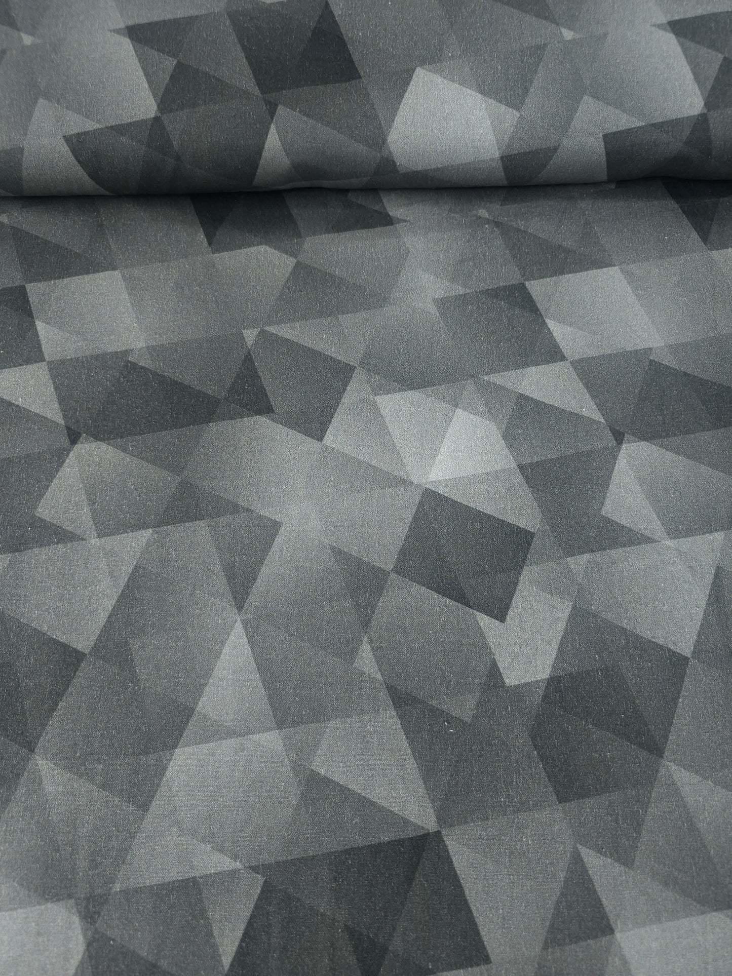 Misty Grey Washed Geometric 100% Cotton