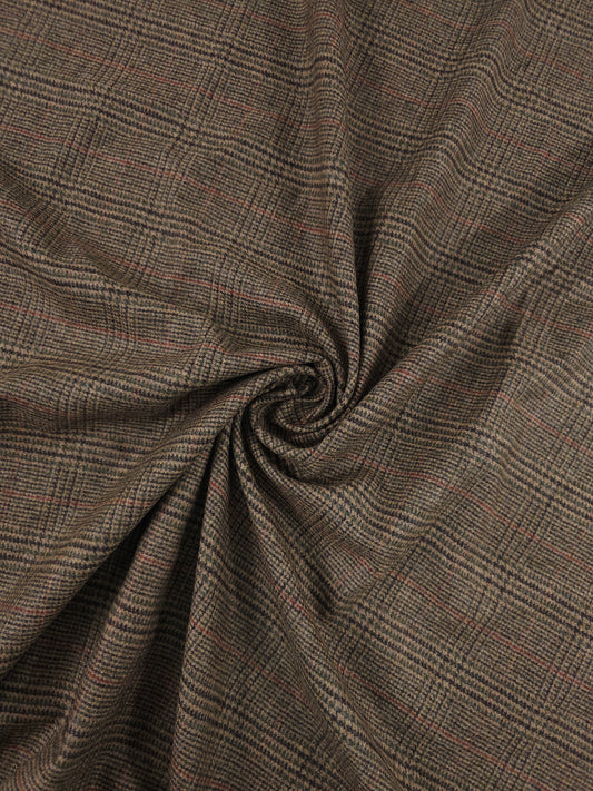 Woody Brown Tartan Soft 100% Wool *ABRAHAM MOON*