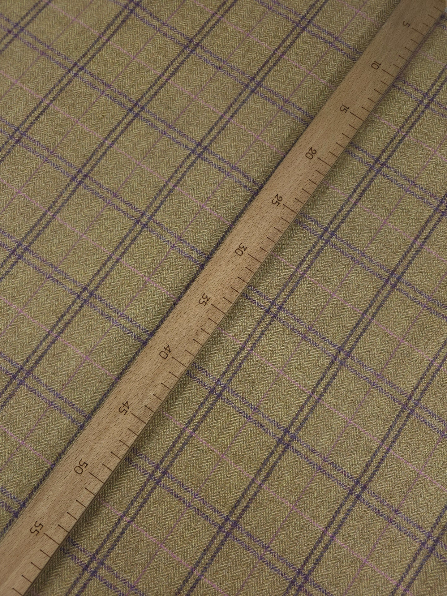 Purple/Sand Tartan Check Soft 100% Wool *ABRAHAM MOON*