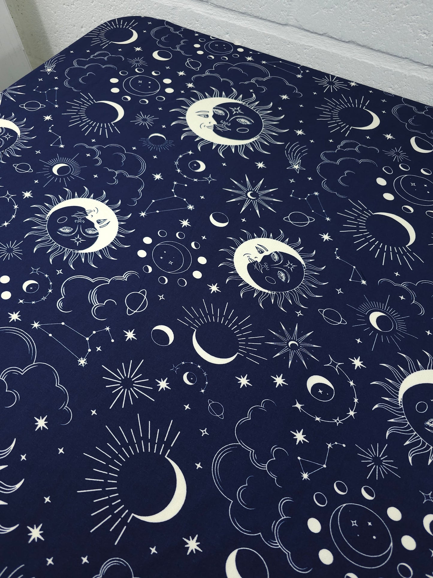 Navy Moon Constellation Viscose Challis