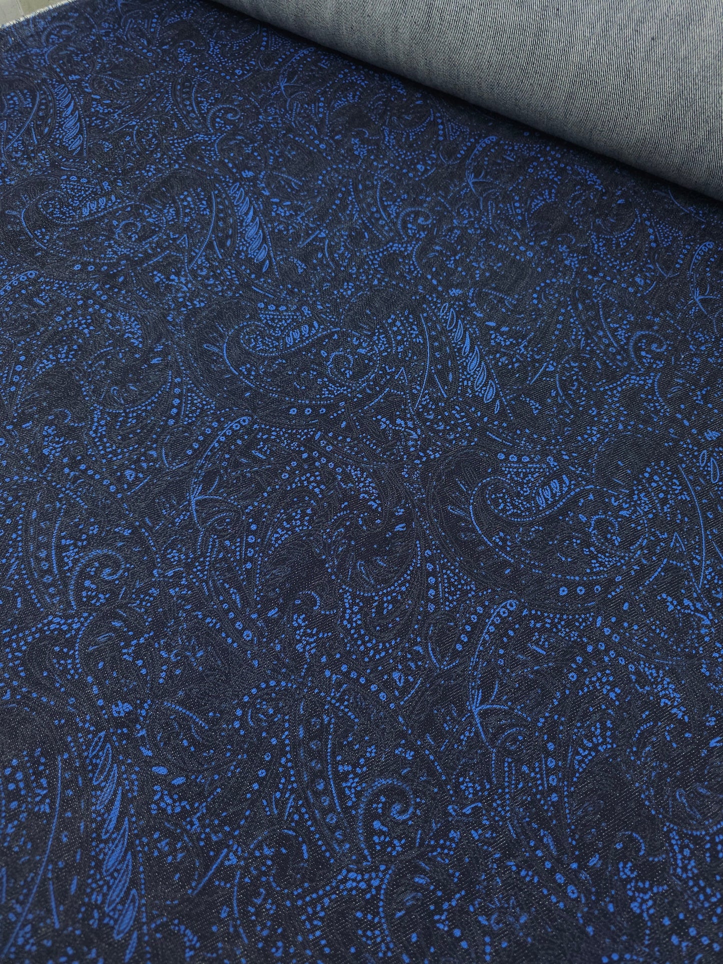 Blue/Navy Paisley Denim