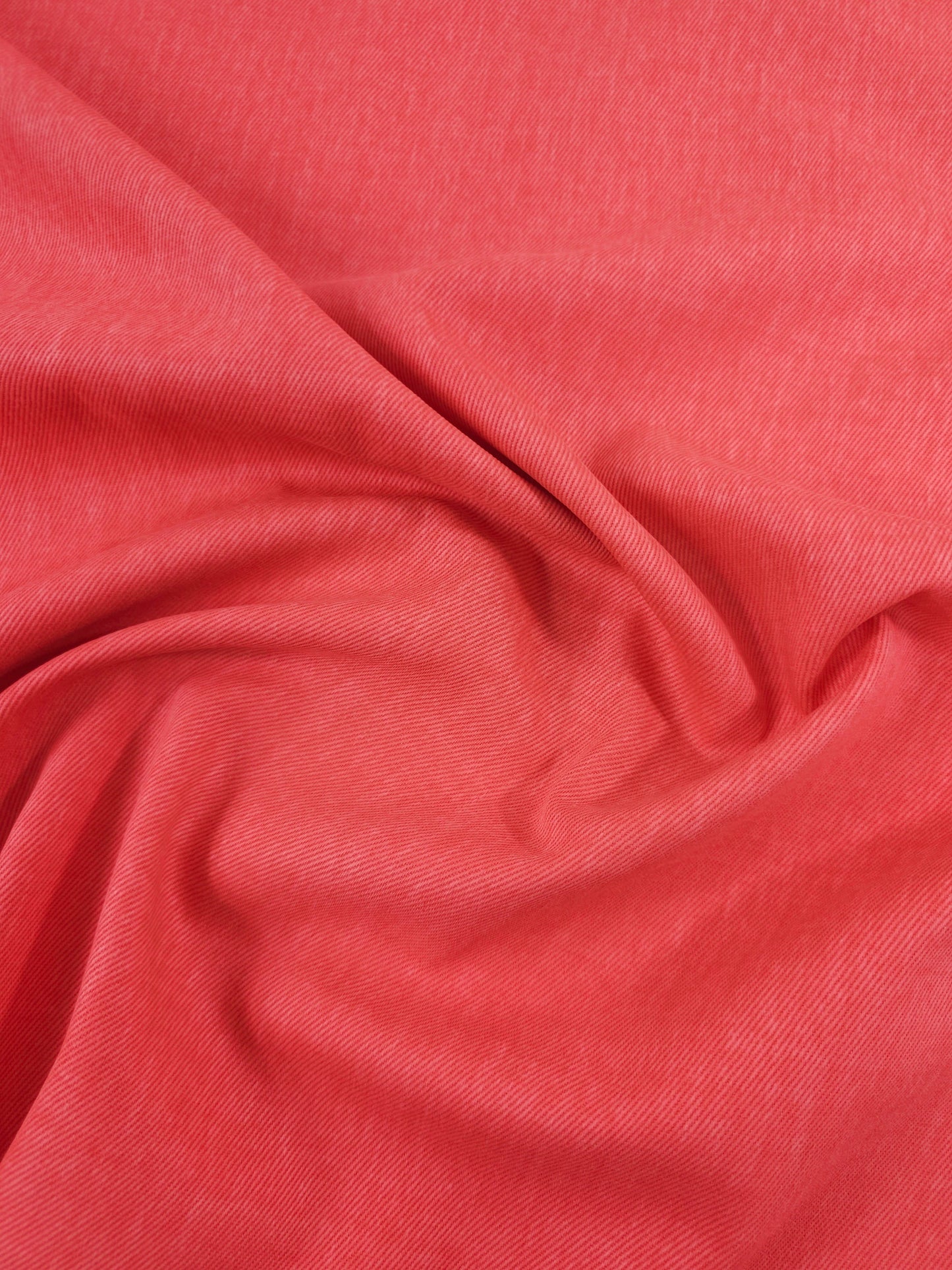 Coral Washed Twill Denim