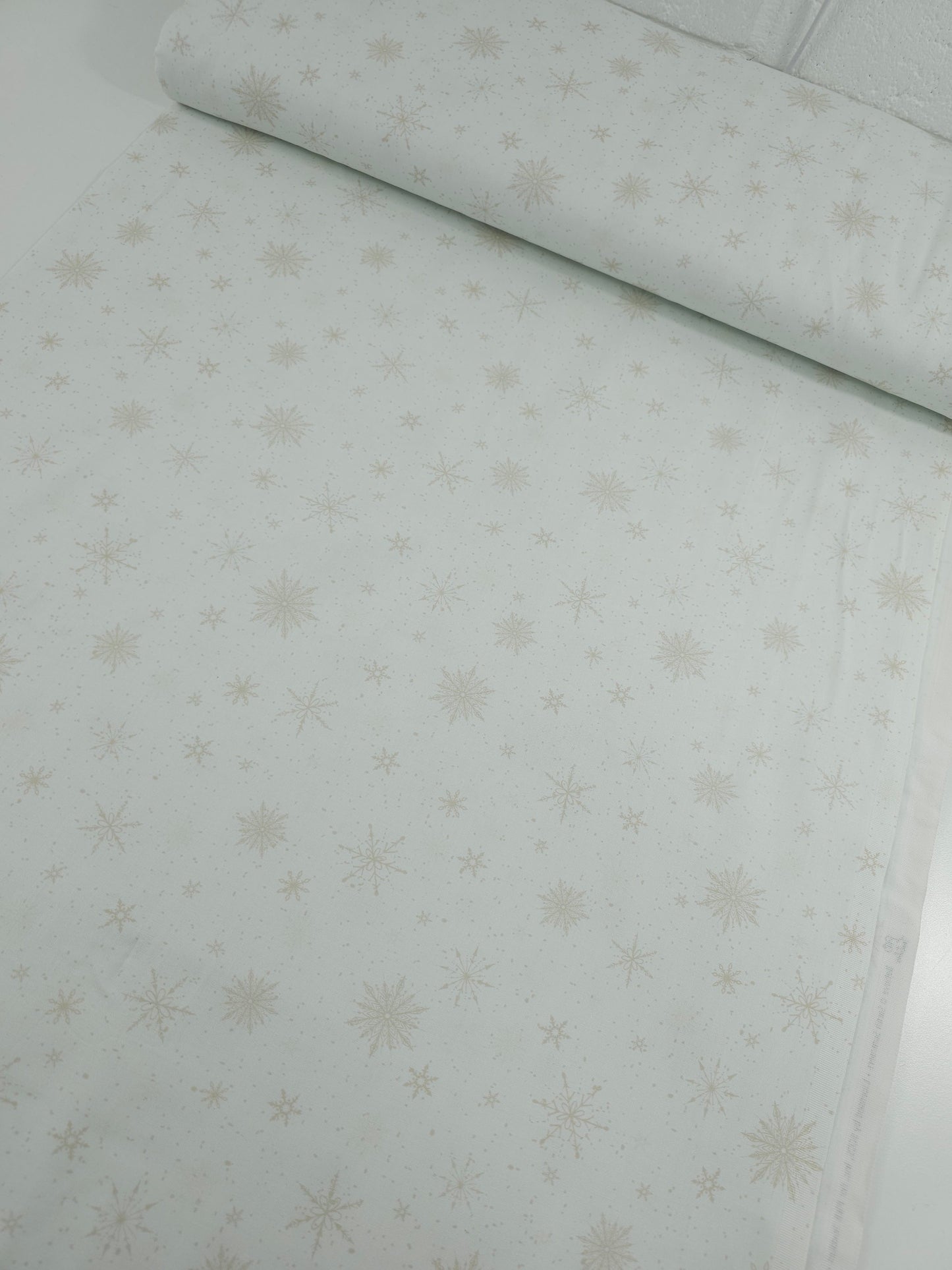 Beige/Off-White Snowflakes 100% Cotton