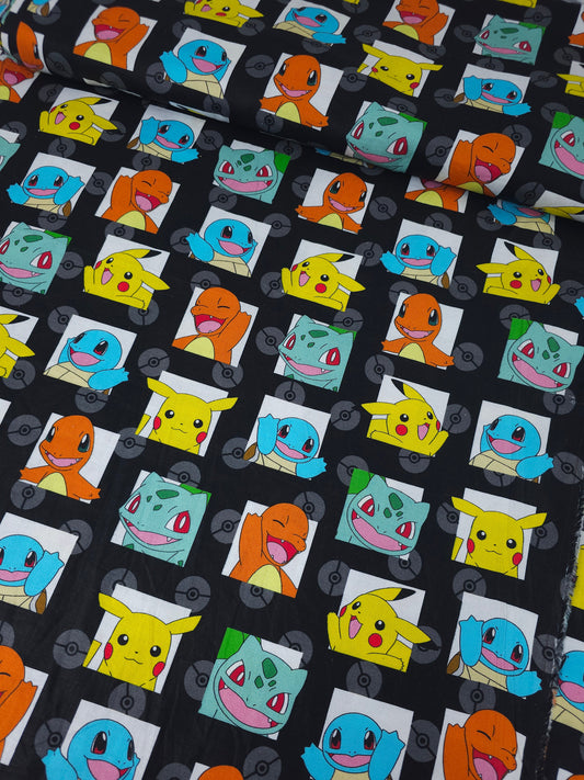 Pokemon Characters Polaroid 100% Cotton