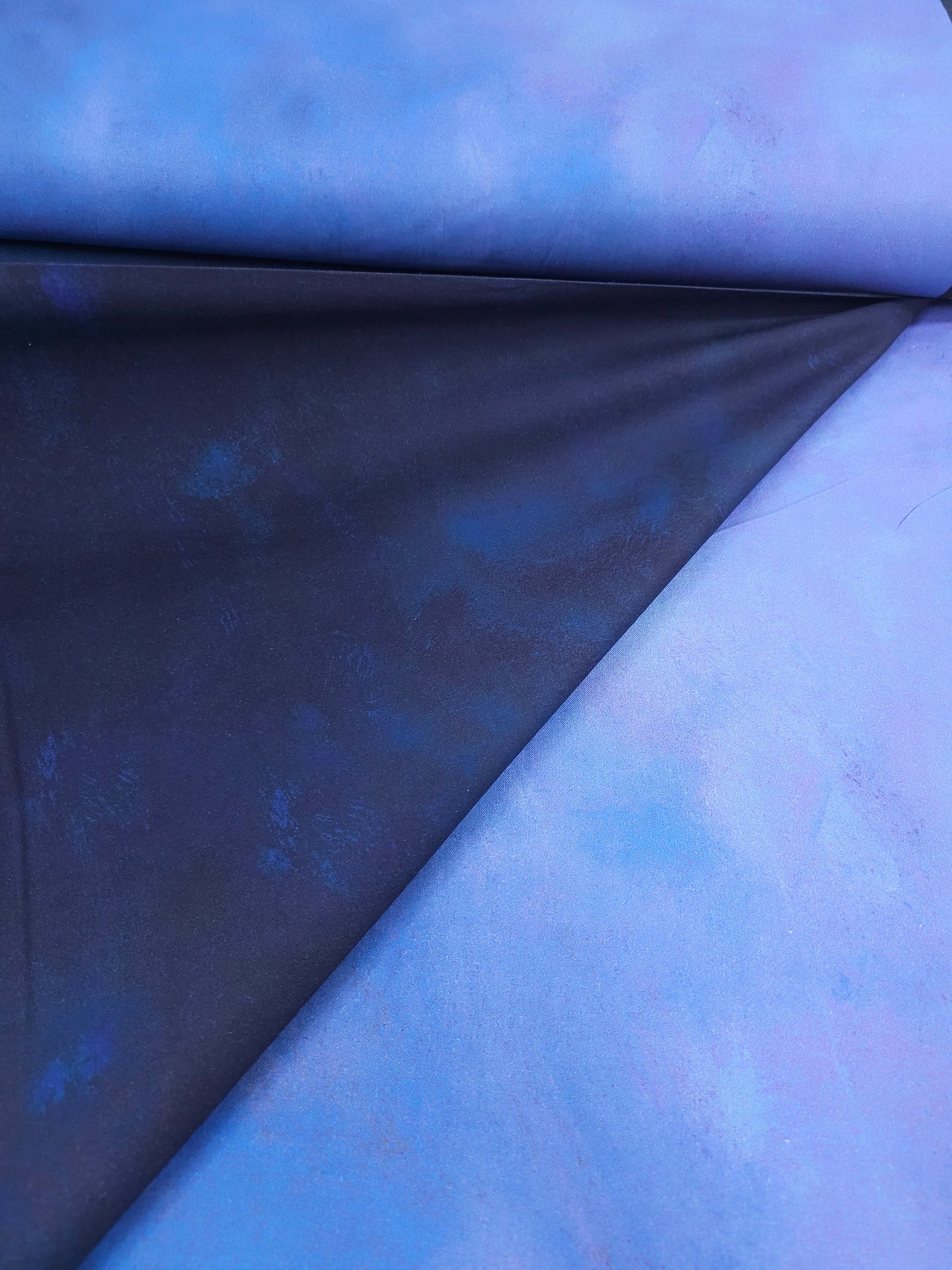 Midnight Blue/Purple Tie Dye 100% Cotton 106" - Robert Kaufman *EXTRA WIDE*