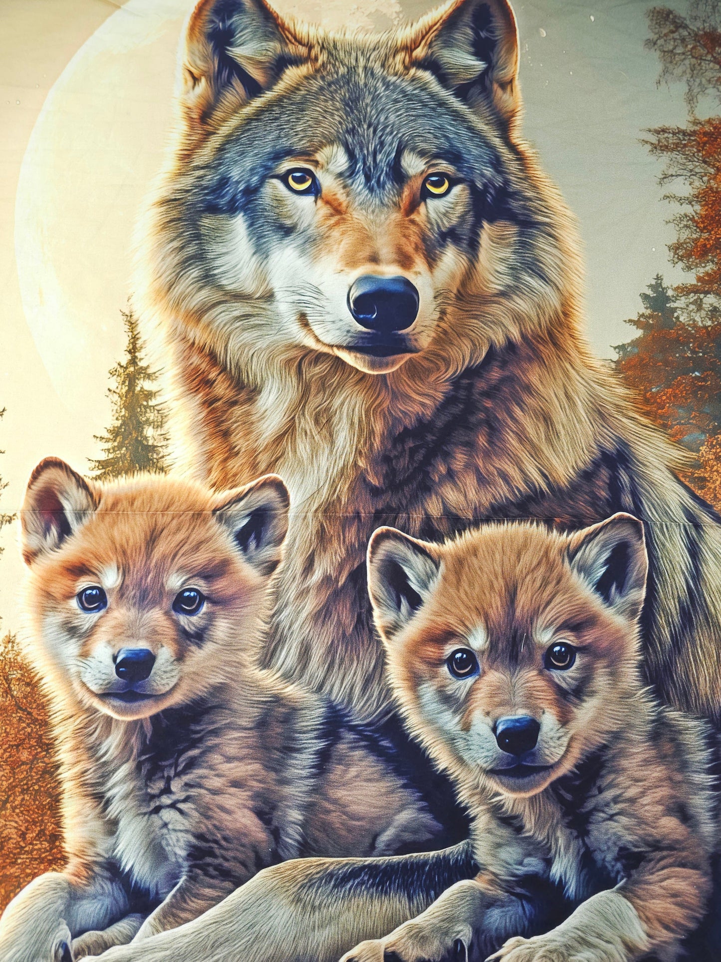 Mama Wolf 100% Cotton - 70cm Panel