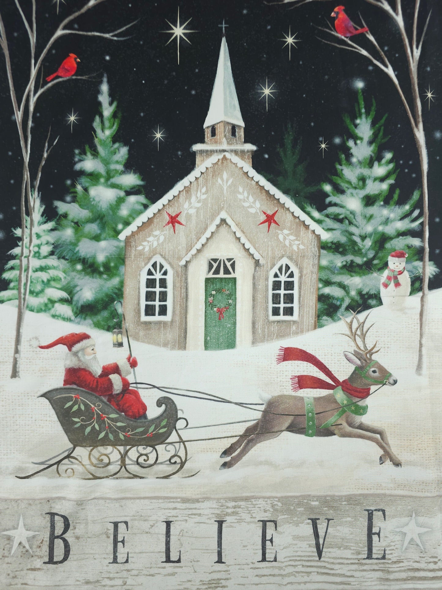 Santa Believe 100% Cotton - 60cm Panel