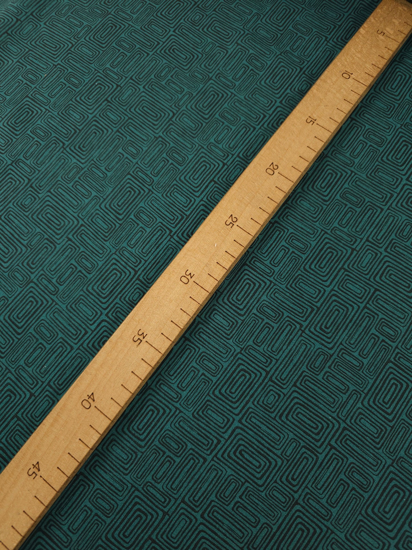 Dark Green Abstract Rectangle Doodle 100% Cotton - Benartex